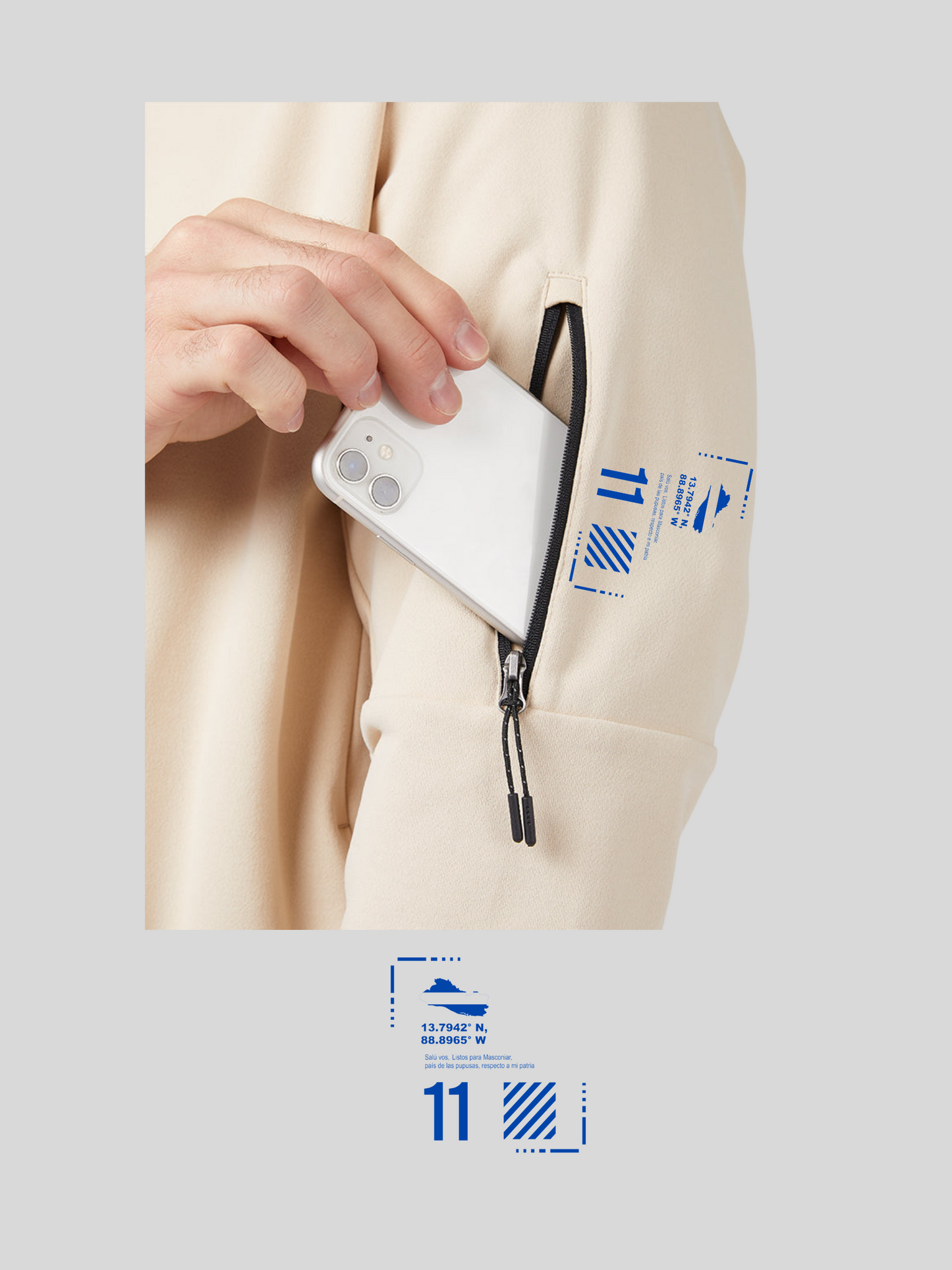 El Salvador Beige Hoodie